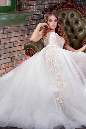 Abito da Sposa A-Line Senza Maniche A Terra Tondo con Applique