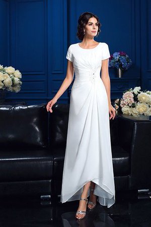 Abito Mamma Sposa in Chiffon A-Line Asimmetrici Cerniera Alta Bassa