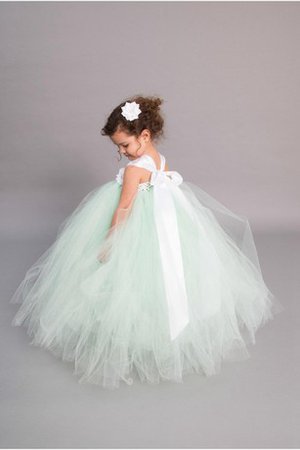 Abito da Cerimonia Bambini con Piega A Terra con Increspature in Tulle Cappellino