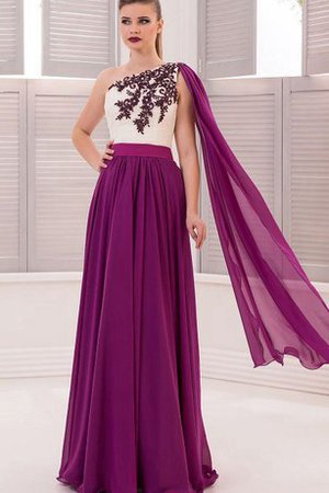 Abito da Ballo con Festone Senza Maniche A Terra in Chiffon A-Line