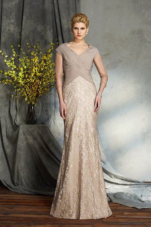 Abito Mamma Sposa V-Scollo con Tre Quarti Lunghezza Maniche Tubino Lunghi in Chiffon