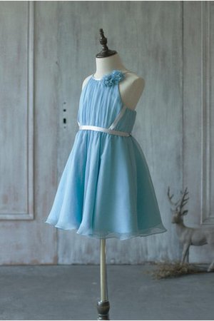 Abito da Cerimonia Bambini con Fiore Al Ginocchio A-Line in Chiffon Senza Maniche