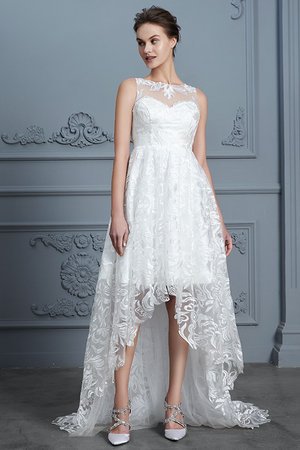 Abito da sposa asimmetrici semplice shiena sheer modo principessa lungo