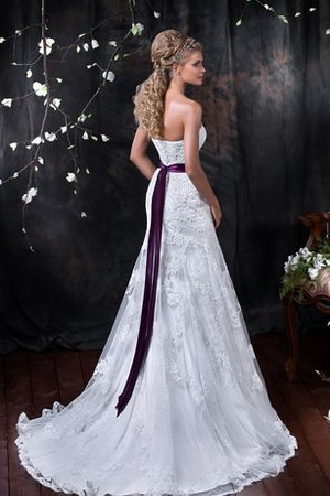 Abito da Sposa con Applique Senza Maniche A-Line A Terra in Pizzo