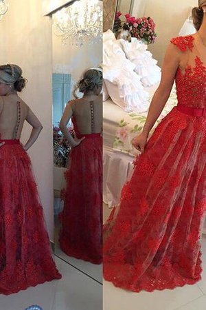 Abito da Ballo Sexy con Applique in Pizzo con Perline A-Line