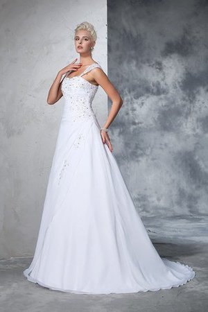 Abito da Sposa Radiosa Lungo Senza Maniche con Applique in Chiffon