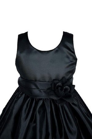 Abito da Cerimonia Bambini con Fiore Senza Maniche in Taffeta con Increspature