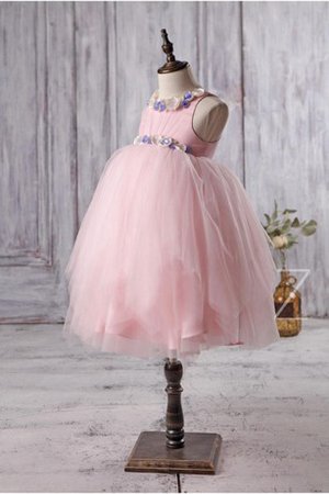 Abito da Cerimonia Bambini in Tulle Alta Vita con Nastro Ball Gown decorato