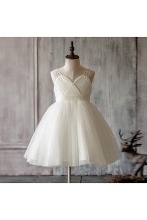 Abito da Cerimonia Bambini Alta Vita Ball Gown con Increspature con Piega Conotta