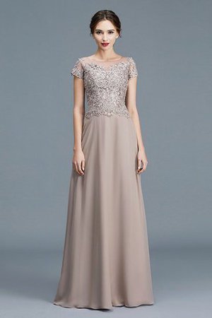 Abito Mamma Sposa A-Line con Applique Naturale Tondo in Chiffon