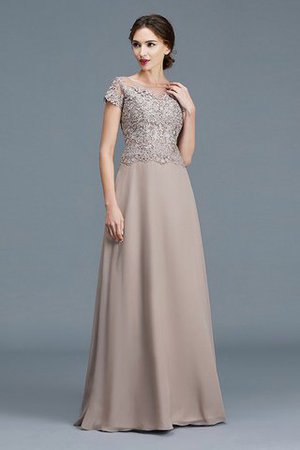 Abito Mamma Sposa A-Line con Applique Naturale Tondo in Chiffon