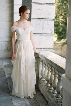 Abito da Sposa A Terra Sensuale con Criss-cross in Chiffon Stravagante