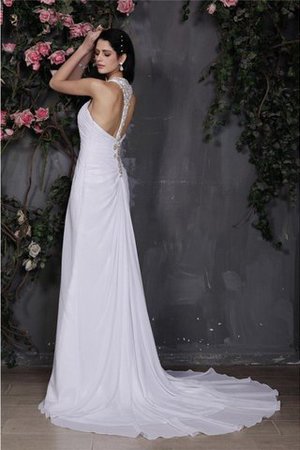 Abito da Sposa in Chiffon con Increspature Anello Tubino Alta Vita