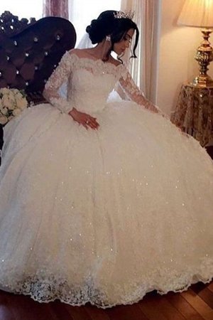 Abito da sposa stravagante lunghi moderno in tulle incredibile a terra