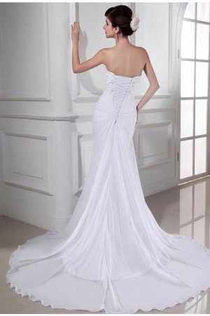 Abito da Sposa Allacciato con Applique con Perline Lunghi Senza Maniche