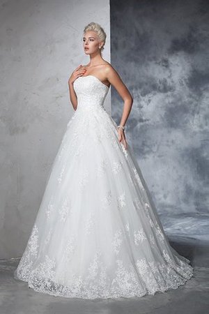 Abito da Sposa Lunghi Coda A Strascico Corto Senza Maniche Ball Gown in Pizzo