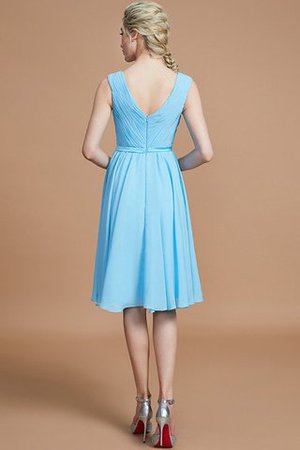 Abito da Damigella Principessa Mini V-Scollo in Chiffon con Increspato