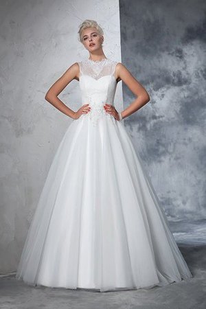 Abito da Sposa Lunghi Alta Vita Senza Maniche con Applique Lupetto