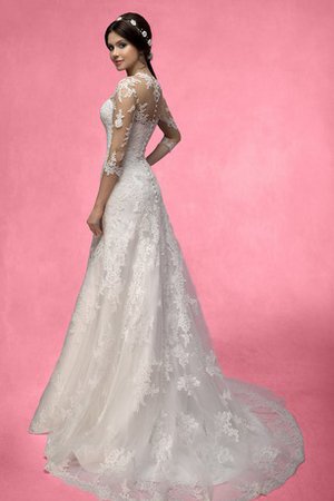 Abito da Sposa Cuore in Pizzo con Applique con Fiore Conservatore