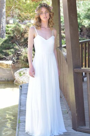 Abito da Sposa A Terra Schiena Nuda Semplice Lunghi in Chiffon