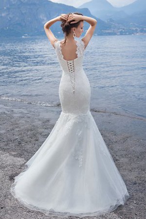 Abito da Sposa Cuore Sirena Spazzola Treno con Applique in Pizzo