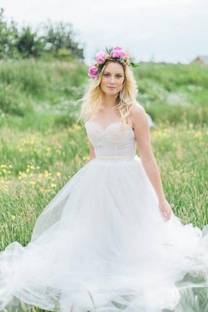 Abito da Sposa Cerniera con Increspato con Piega Naturale Cuore