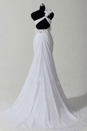 Abito da Sposa Monospalla in Chiffon Sirena a Riva con Fiore