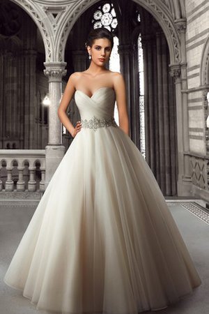 Abito da Sposa A Terra Ball Gown Naturale Senza Strap in Organza