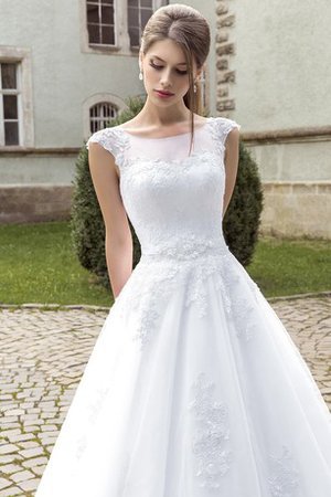 Abito da Sposa con Applique Semplice Originale con Piega in Tulle