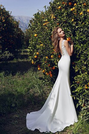 Abito da Sposa Senza Maniche Elegante A Terra con Applique Tubino