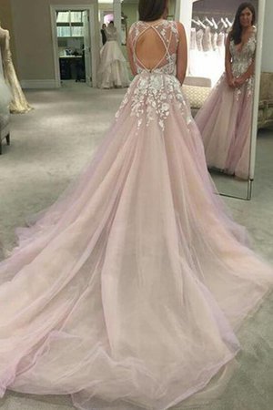 Abito da Ballo in Tulle Lusso con Applique con Piega Coda A Strascico Corto