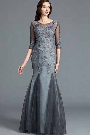 Abito Mamma Sposa in Tulle Naturale Senza Maniche Tubino con Applique