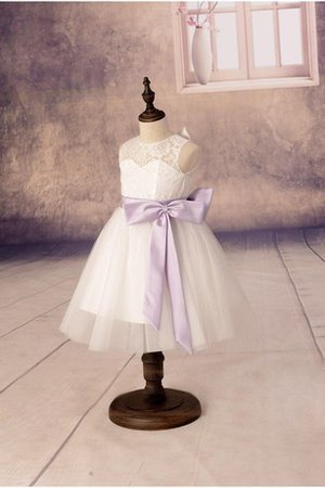 Abito da Cerimonia Bambini con Nastro Ball Gown con Piega Lupetto con Increspature