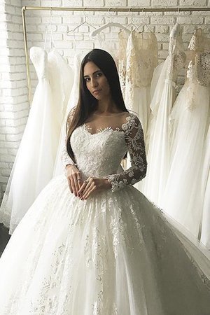 Abito da sposa romantico bello con ricamo allacciato lusso con piega