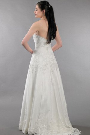 Abito da Sposa con Perline Cuore con Piega A-Line Senza Maniche