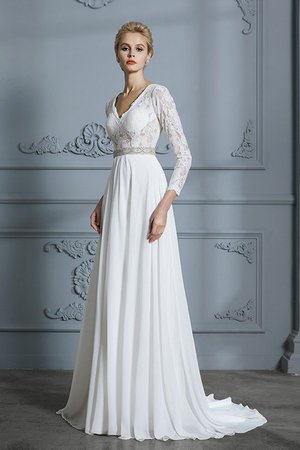 Abito da sposa particolare con ricamo emozionante a-line all aperto con perline