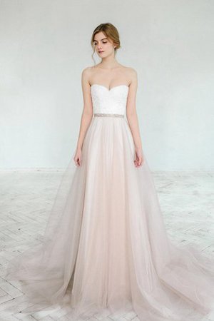 Abito da Sposa Senza Strap Stravagante Cuore in Tulle Coda A Strascico Corto