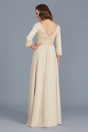 Abito mamma sposa in chiffon naturale profeta principessa con increspature a terra