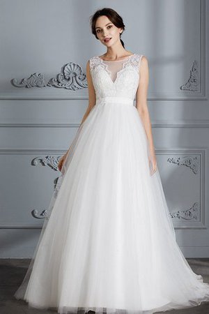 Abito da Sposa Senza Maniche Principessa A-Line V-Scollo Spazzola Treno