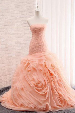 Abito da Sposa in Pizzo Cappellino in Organza Sirena Sotto Ginocchio