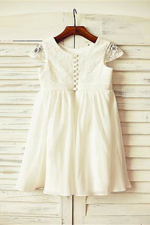 Abito da Cerimonia Bambini in Chiffon Naturale Principessa A Terra in Pizzo