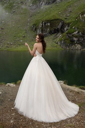 Abito da Sposa in Pizzo con Nastro con Fusciacca Senza Maniche in Tulle