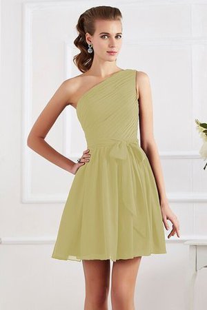 Abito da Damigella Mini A-Line Senza Maniche con Festone Principessa