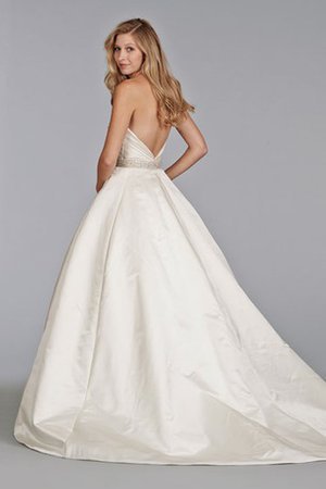 Abito da Sposa Schiena Nuda in Raso Senza Maniche Ball Gown Cuore