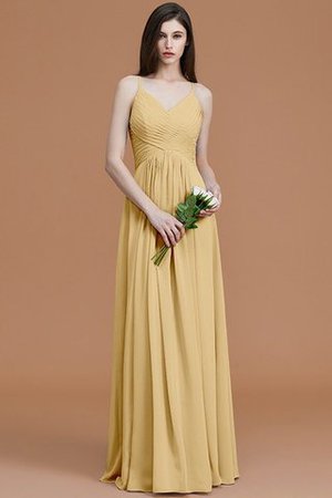 Abito da Damigella Naturale Principessa A-Line in Chiffon con Increspato